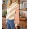 Women's Mixed Striped Long Sleeve Knit Top - voy - 3 of 4