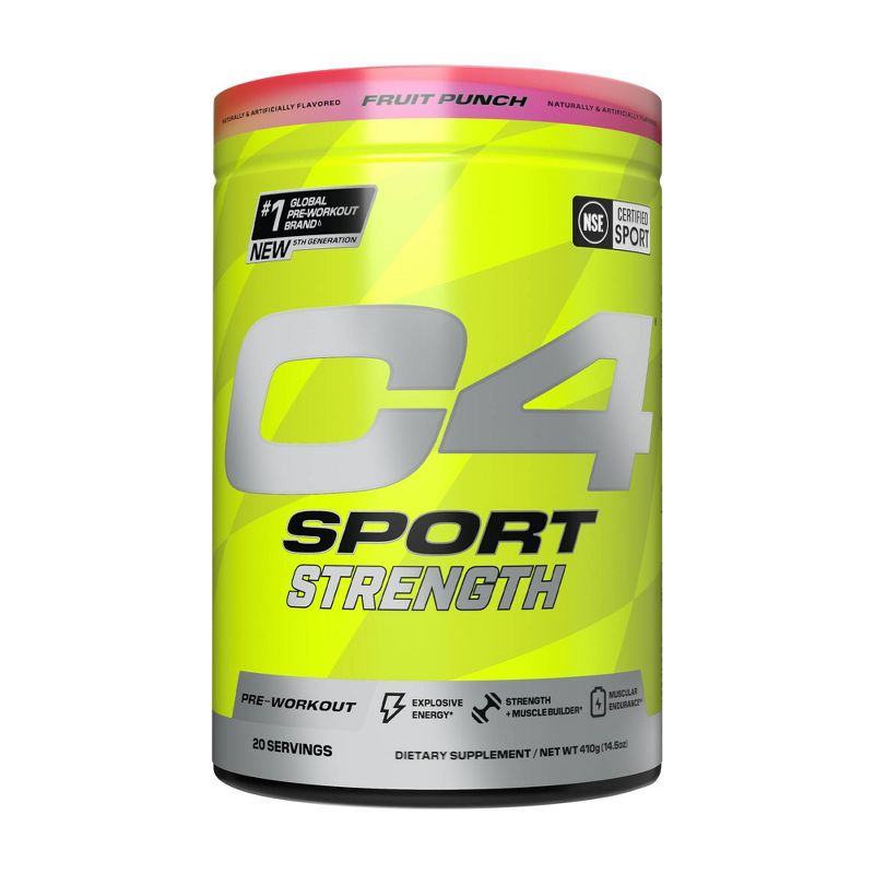 Cellucor C4 Sport Strength Pre-Workout - Fruit Punch - 14.5oz/20 Servings, 1 of 9
