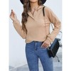 MISSKY Women's Fall Casual Long Sleeve Button Blouses Ribbed Knit Fashion Collared Oversized Loose Fit Tunic Tops - 4 of 4