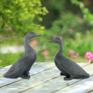 SPI Home Lucky Duckies Garden Pair – Whimsical Hand-Painted Cast Aluminum Ducks, Outdoor Patio Décor, 14.5" Tall Nature-Inspired Figurines - 1 of 3