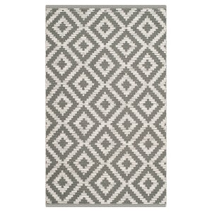 Gray/Ivory Geometric Woven Accent Rug 3