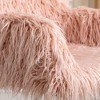 Modern faux fur home/office chair, plush and soft vanity chair, vanity chair with gold-plated base,Pink - 4 of 4