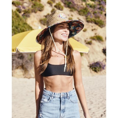 One Size Tie Dye Straw Hat with UPF 50+ Protection