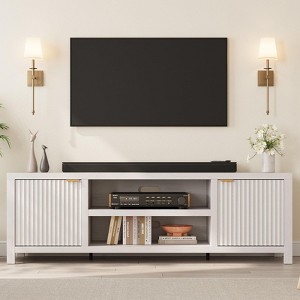 GustoWave Fluted TV Stand for 80", Modern Entertainment Center with Storage, Wooden Media Console Cabinet with Fluted Door and Handle for Living Room - 1 of 4