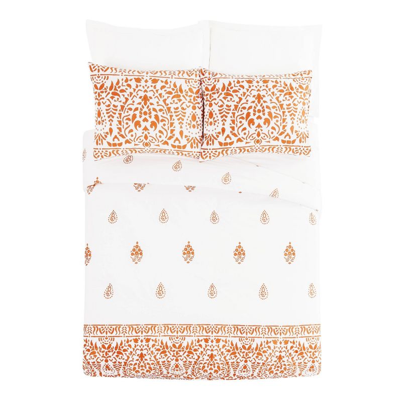 3pc Paloma Comforter Set Orange/White - Laurel & Mayfair, 4 of 10