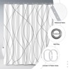 Aoibox Grey and White Striped Polyester Shower Curtain with Hooks, Weighted Hem, Waterproof Bath Accessories Hotel Style - Machine Washable - 4 of 4