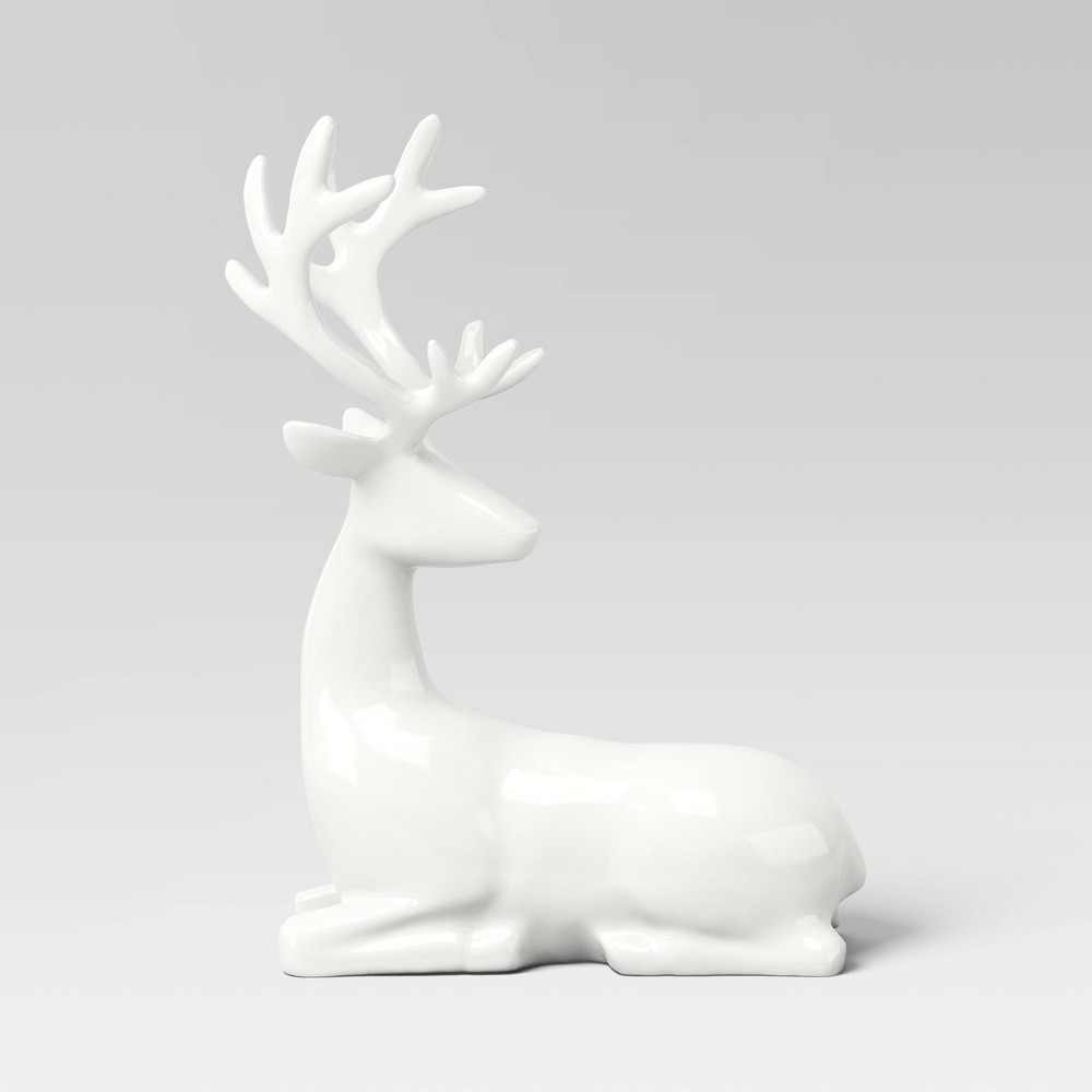 Christmas Sitting Deer White - Threshold™, set of 2