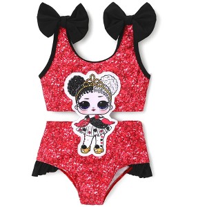 PATPAT L.O.L. Surprise! Toddler Kids Girl's One Piece Swimsuit Cute Ruffle Summer Beach Bathing Suits 3-8 Years - 1 of 4