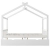 CAVINAS Twin Size Platform Bed Modern House-Shaped Pine Bed Frame with Roof, Headboard and Footboard for Bedroom - 4 of 4