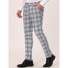 Lars Amadeus Men's Casual Slim Fit Flat Front Skinny Plaid Dress Pants - 2 of 4