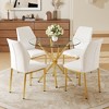 5-Piece Dining Set with Round Tempered Glass Table and 4 Armless Chairs - 2 of 4