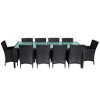 vidaXL Patio Furniture Set Set of 10 Black Poly Rattan Set of 11 - 4 of 4