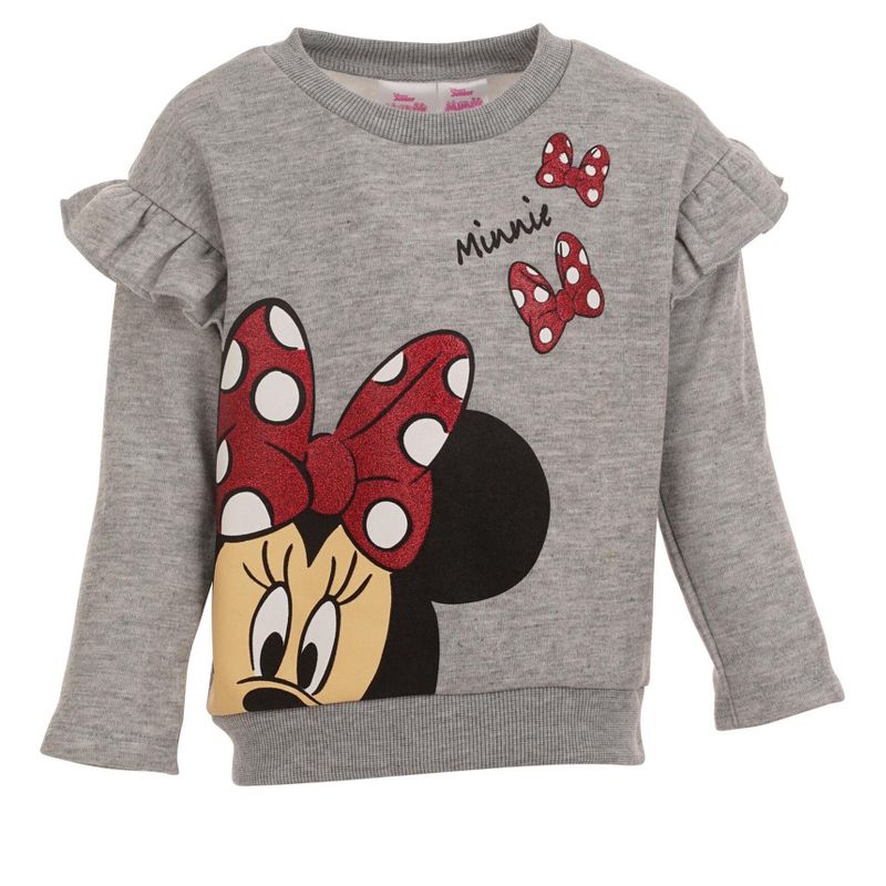 Disney Minnie Mouse Baby Girls Fleece Sweatshirt and Leggings Outfit Set Infant, 2 of 8