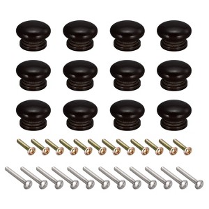 Unique Bargains Round Wood Drawer Cabinets Knobs and Pulls with Screws 12 Pcs - 1 of 4