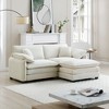 81" Corduroy Modular L-Shaped Sectional Sofa with Double-Layer Cushions and Ottomans for Small Living Room - 3 of 4