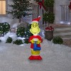 Grinch Christmas Airblown Inflatable w/Blue Stocking Dr. Seuss, 4 ft Tall, Multicolored - 2 of 3