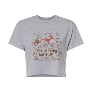Women's - Winnie The Pooh - Just Resting My Eyes Cropped Graphic T-Shirt - 1 of 4