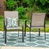 5pc Patio Dining Set with Steel Table with 1.57" Umbrella Hole & Padded Arm Chairs - Captiva Designs - 3 of 4
