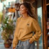 Dalix Butterfly Embroidery Relaxed Crewneck Sweatshirt Soft Fleece Fit Lounge Womens - 4 of 4