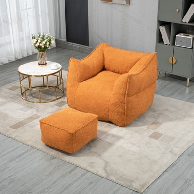 NicBex Couches for Living Room Single Lazy Sofa Bean Bag Chair Comfort Lounger High Back Bean Bag Chair Couch with Footstool for Bedroom