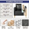 Modern Accent Arm Chair Single Sofa, Adults Faux Leather Bedroom Chair Reading Chairs for Bedroom, Office - 4 of 4