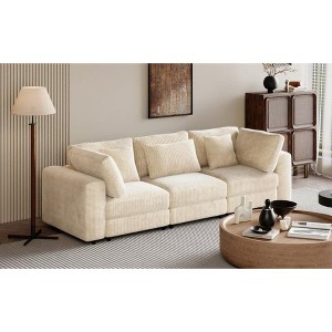 CAVINAS Premium Living Room Couch with Plush Cushions,Durable Solid Wood Frame ,Loveseat Sofa for Bedroom,Living Room and Apartment - 1 of 4