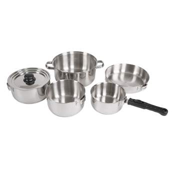 Stansport 7 Piece Stainless Steel Clad Cook Set