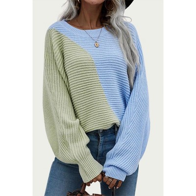 Women's COTTON-BLEND COLORBLOCK SWEATER - UNISHE