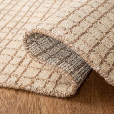 Himalaya Hand-Loomed Solid Beige Wool Area Rug 3' x 5'