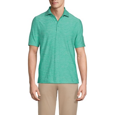 Lands' End Men's Short Sleeve Performance Pieced Yoke Hybrid Polo