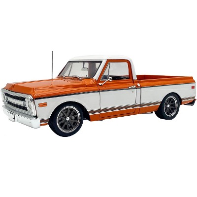 1970 Chevrolet C-10 Pickup Truck "LS Powered" Orange and White Limited Edition to 450 pieces 1/18 Diecast Model Car by ACME
