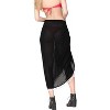 LA LEELA Long Beachwear Sarong Coverups for Women Summer Beach Sarong Swimsuit Wraps Skirt Chiffon Bikini Swim Cover Ups One Size Black, Solid - 2 of 4