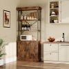 coucheta Tall Bookshelf with Doors, 73.6" Industrial Bookcase with Cabinet, 4-Tier Storage Shelf, Large Vintage Display Rack for Living Room, Bedroom - 3 of 4