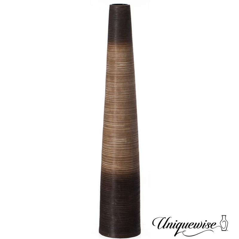 Uniquewise Tall Handcrafted Brown Ceramic Floor Vase - Waterproof Cylinder-Shaped Freestanding Design, Ideal for Tall Floral Arrangements, 1 of 8