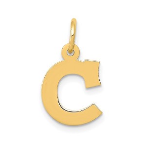 Black Bow Jewelry 14k Yellow Gold, Amanda Collection, Small Block Initial C Pendant - 1 of 4