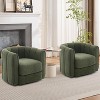 Swivel Barrel Accent Chair 360°, Teddy Fleece Upholstered Armchair with Plush Padding, Round Lounge Chair for Living Room Bedroom - 2 of 4