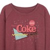 Women's - Coca-Cola - 90's Retro Style Lightweight French Terry Wide Neck Long Sleeve Shirt - 2 of 4