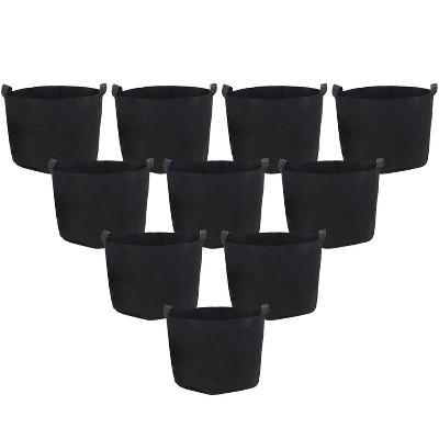 Sunnydaze 7-Gallon Garden Grow Bag with Handles Nonwoven Polypropylene Fabric, Black, 10pc