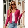 Womens Lightweight Knit Cardigan V Neck Long Sleeve Front Button Down Elegant Shrugs - 2 of 4