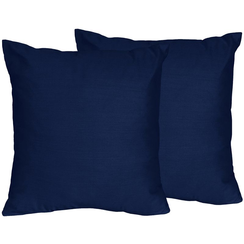 Sweet Jojo Designs Decorative Throw Pillows 18in. Stripe Navy Blue 2pc, 1 of 5
