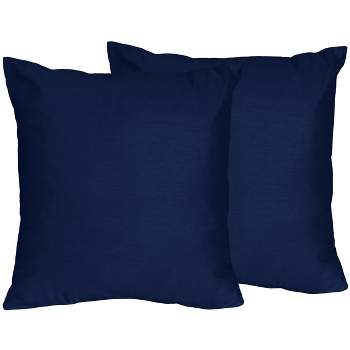 Sweet Jojo Designs Decorative Throw Pillows 18in. Stripe Navy Blue 2pc