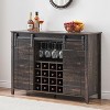 Acekool Bar Cabinet, 47" Buffet Server Sideboard with Sliding Barn Doors, Farmhouse Storage Cabinet with Adjustable Shelf for Dining Room Dark Brown - 4 of 4