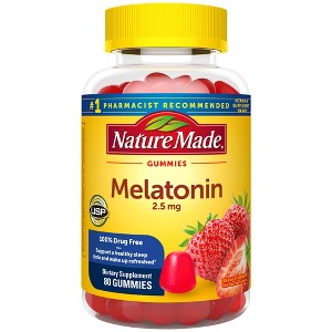 Nature Made Melatonin 100% Drug Free Sleep Aid for Adults 2.5mg Gummies - 80ct - 1 of 4