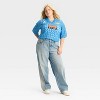 Women's Knit Elbow Sleeve V-Neck Polo Shirt - Wild Fable™ - 3 of 3
