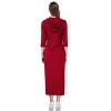 Womens Hoodie Sweat Dress 3/4 Sleeve Slim Fit Hooded Maxi Dress Stripe Summer Dress Soft Lounge Dress - 2 of 2