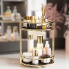 Gold 2-Tier Makeup Organizer – Metal Cosmetic Storage Display - 3 of 4