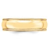 Black Bow Jewelry 6mm 10K Rose, White, or Yellow Gold Half Round Milgrain Standard Band - 3 of 4