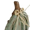 Northlight 12" Green Weathered Fall Harvest Wooden Pumpkin Table Decoration - 3 of 4