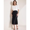INSPIRE CHIC Women's Work Elegant Sweetheart Neck Half Puff Sleeve Office Work Satin Blouse - 3 of 4