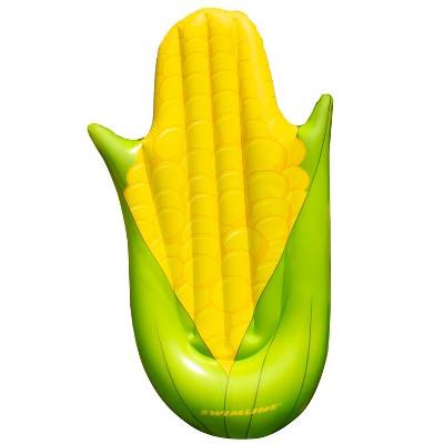 Swimline 90680M Giant Inflatable Corn on the Cob Ride On Swimming Pool or Lake Floating Water Raft Lounger with Built-In Headrest